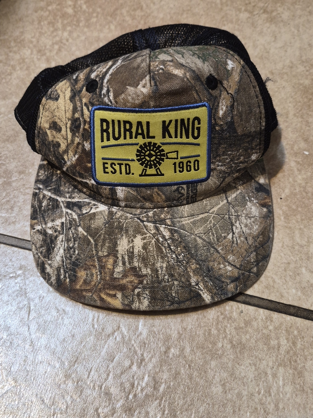 Rural King Kids Camo Trucker Hat in Brown with Black Mesh